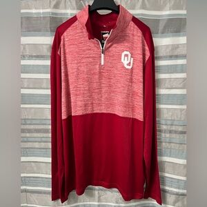 Oklahoma Sooners Red Quarter Zip Long Sleeve Shirt